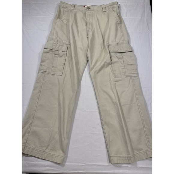 Levi's Other - PANTS CARGO Levis  Mens 36X32 Khaki Beige Flat Front Chino Pockets